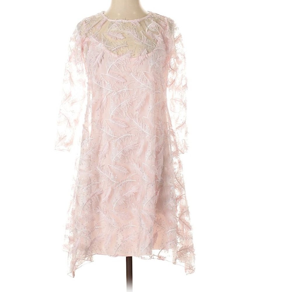 NEW Birdie James Feathers Cocktail Dress P377